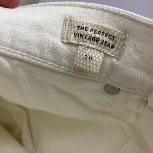 Madewell The Perfect Vintage Jean Tile White Raw Hem Edition‎ Size 29 - Picture 4 of 8